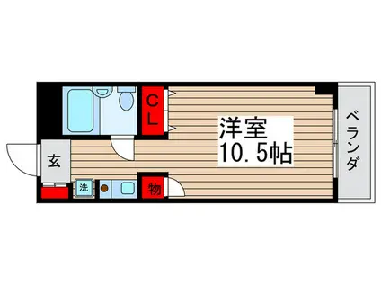 パルK&M(ワンルーム/4階)の間取り写真