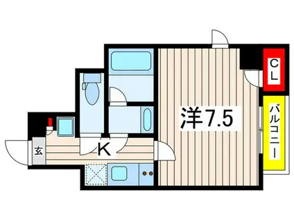 デュオメゾン菊川(1K/3階)の間取り写真