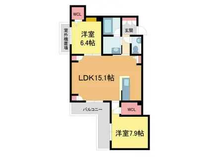 ベル エ ロンプラージュ(2LDK/2階)の間取り写真