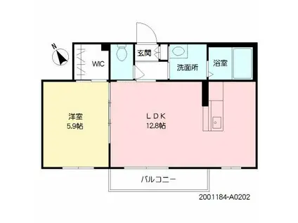 シャーメゾン日ノ出 (1LDK/2階)の間取り写真