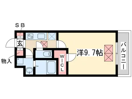 スプランディッド新大阪DUE(1K/5階)の間取り写真