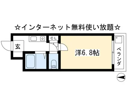 ノース SQUARE-I(1K/2階)の間取り写真