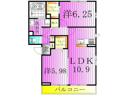 カルデア(2LDK/1階)の間取り写真