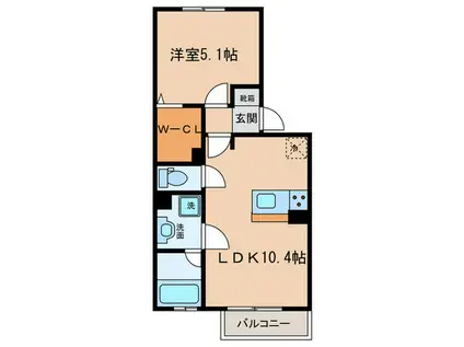 ARPEGE(1LDK/2階)の間取り写真