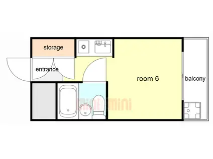 カーサフェリスII(ワンルーム/2階)の間取り写真