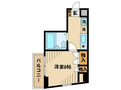 ドエル嶺町(1K/2階)の間取り写真