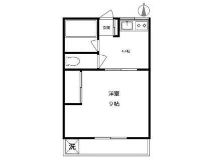 みずき荘(1K/2階)の間取り写真