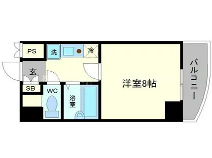 グリーンスクエア(1K/3階)の間取り写真