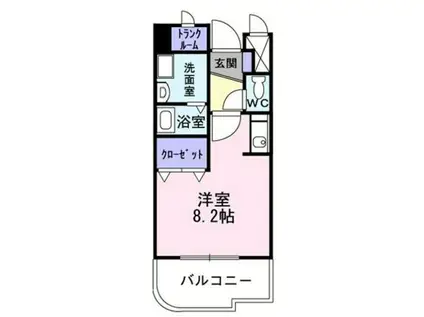 レフィナードE(ワンルーム/2階)の間取り写真