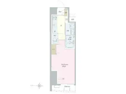 ロイジェント山王(1K/3階)の間取り写真