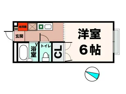 サンフレーズ東町Ⅱ(ワンルーム/2階)の間取り写真