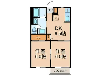 フォレストさつきII(2DK/2階)の間取り写真