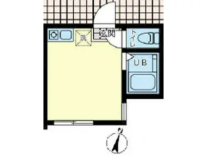 ユナイト末吉ロス・アラモス(ワンルーム/2階)の間取り写真