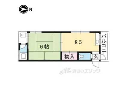 ヤングマンション(1K/3階)の間取り写真