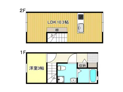 CONTRO A(1LDK/1階)の間取り写真
