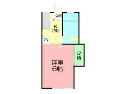 小田急小田原線 東海大学前駅 徒歩14分 2階建 築48年(1K/2階)の間取り写真