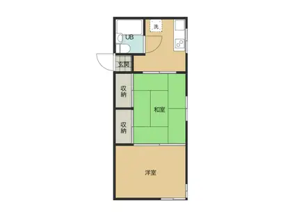 唐橋ハイツ(2K/1階)の間取り写真