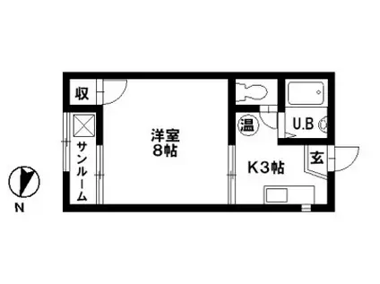 コーポヒバリ(1K/1階)の間取り写真