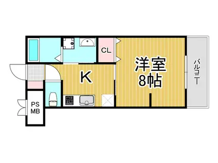 コンフォートM(1K/2階)の間取り写真