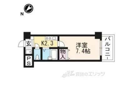 レイクヴュー堅田(1K/3階)の間取り写真