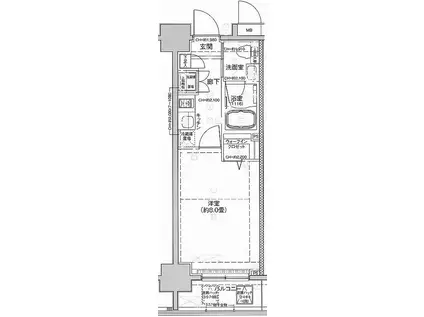 J・ワザック両国(1K/6階)の間取り写真