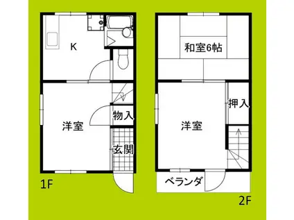 オクヒラハイツ(3K/1階)の間取り写真