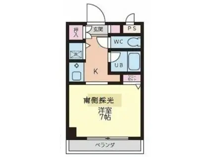 リーガルコート明和(1K/3階)の間取り写真