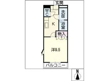 ラ マルコット(1K/1階)の間取り写真