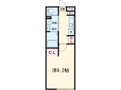 リアンテラス(1K/1階)の間取り写真