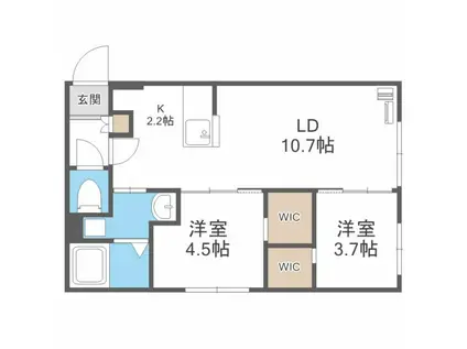 LUX FORTIII ラグフォート3(2LDK/4階)の間取り写真