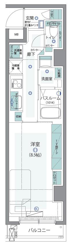 ステージファースト代々木(1K/6階)の間取り写真