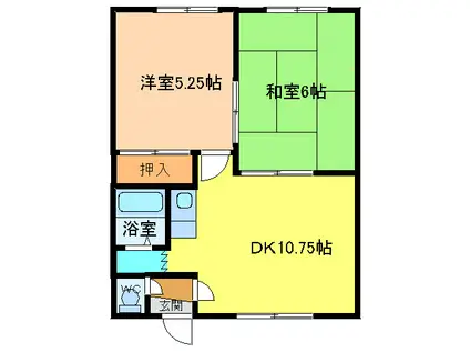 柏木21(2LDK/1階)の間取り写真