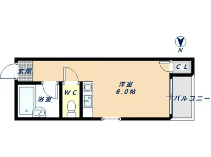 ボーリバージュ(ワンルーム/4階)の間取り写真