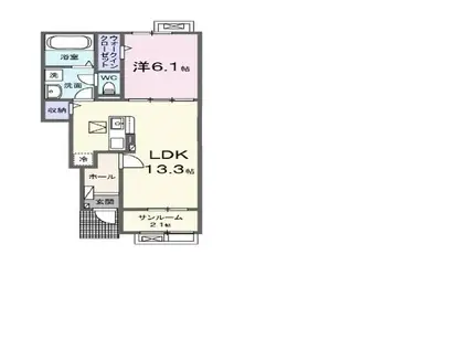 クレストールI(1LDK/1階)の間取り写真