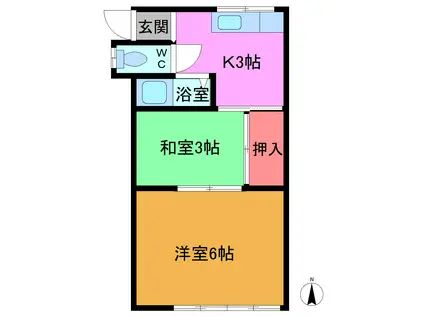 ISエイトクファーム(2K/2階)の間取り写真