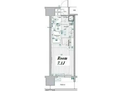 メイクスデザイン鶴舞(1K/11階)の間取り写真