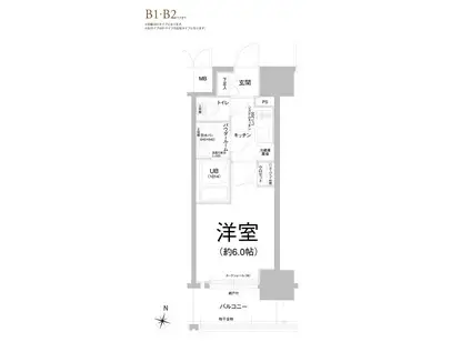 エスリード大阪ザ・ルクス(1K/11階)の間取り写真