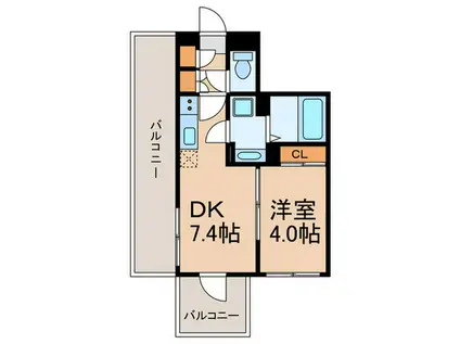 GREEN TERRACE代沢(1DK/4階)の間取り写真