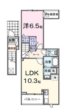LA.OHANA 田無(1LDK/2階)の間取り写真