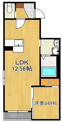 GRAND COURT 01(1LDK/1階)の間取り写真