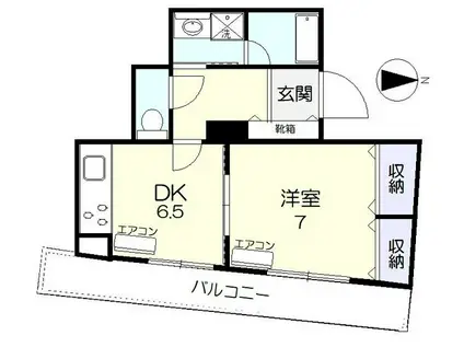 メゾンデュソレイユ(1DK/3階)の間取り写真