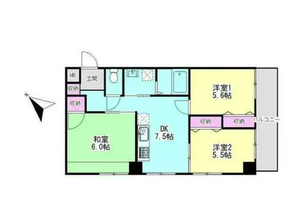 フォレストガーデン(3DK/3階)の間取り写真