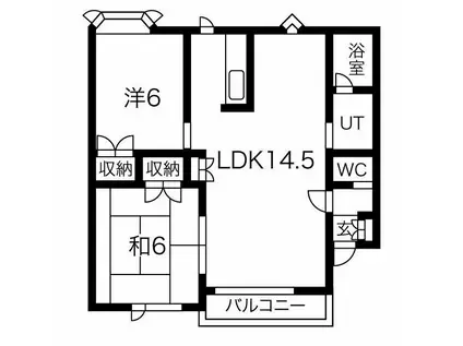 ラポール川崎II(2LDK/2階)の間取り写真