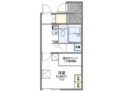 レオパレスすみだIII(1K/1階)の間取り写真