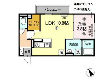 ルミナス三篠(1LDK/2階)の間取り写真