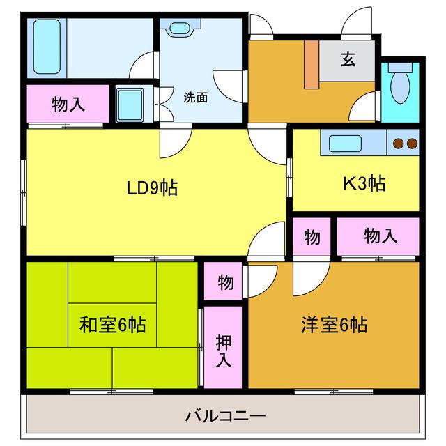 ルイスキャロル(2LDK/5階)の間取り写真
