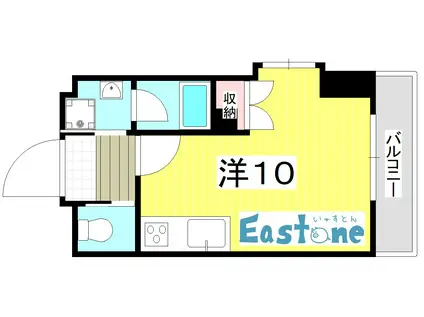 IRISSPAIRA与次郎TERRACE(ワンルーム/2階)の間取り写真