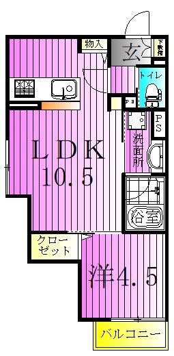 セレスティア青井II(1LDK/3階)の間取り写真