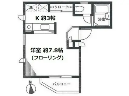 Jコーポ(1K/1階)の間取り写真