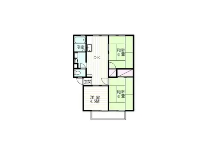 ファミール江川 B(3DK/1階)の間取り写真